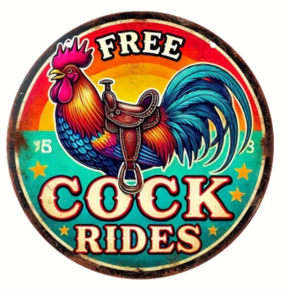 Wall Decor Vintage Rooster Humor Aluminum Sign 8x8 Funny Chicken Coop